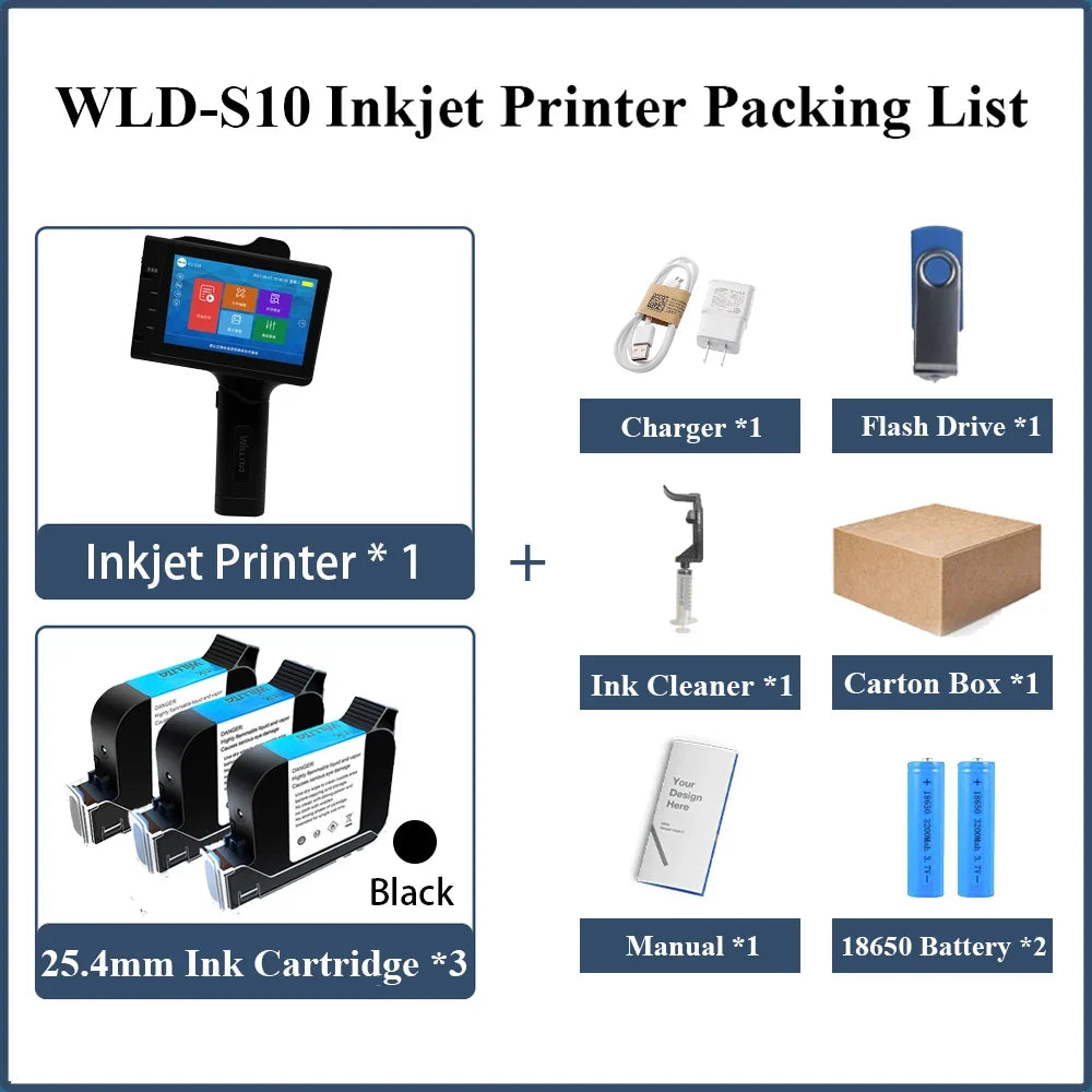 Portable Handheld Inkjet Printer – 25.4mm TIJ Printer for Logos & Barcodes