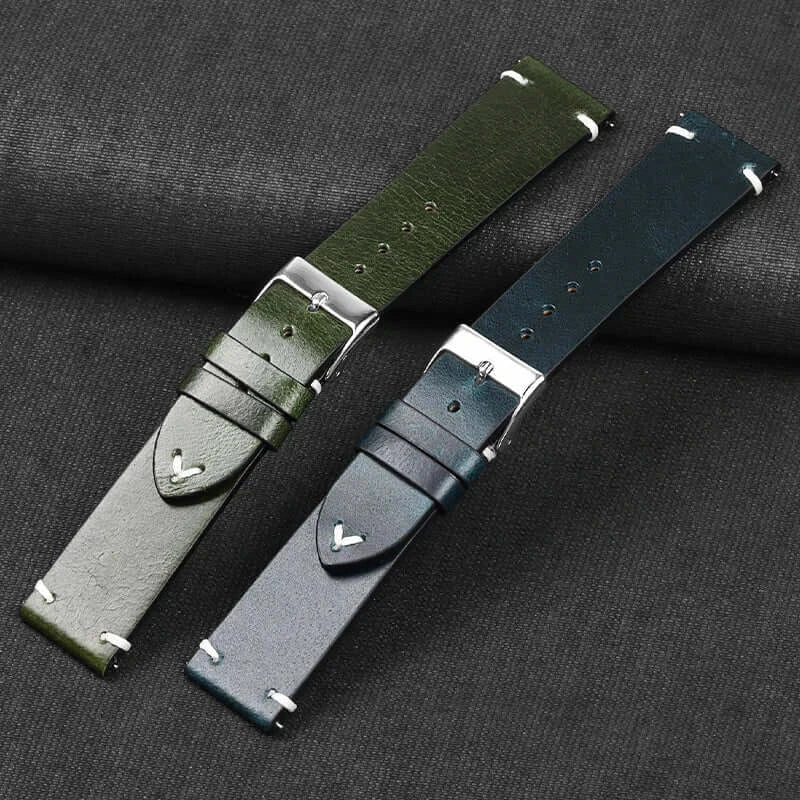 Amazfit Leather Watch Band Retro Oil Wax Calfskin For Smartwatch Replacement