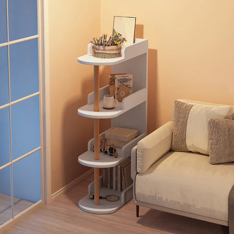 Estante de almacenamiento con clip de cabecera para dormitorio, estante de almacenamiento, librería pequeña, estante de suelo