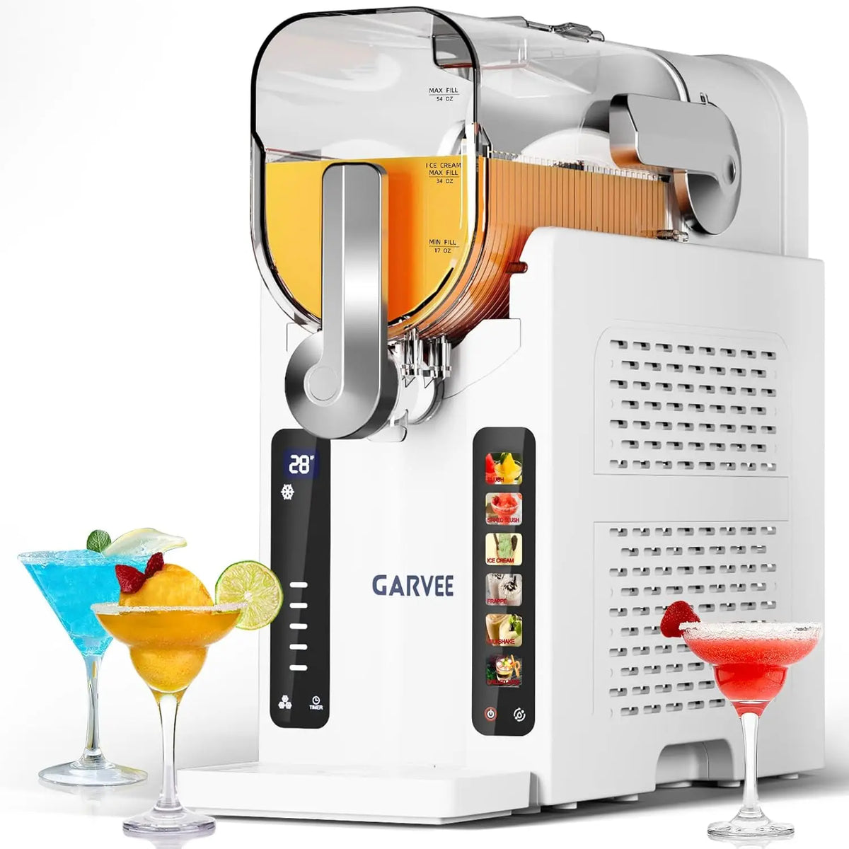 Máquina para granizados para casa, sin necesidad de hielo, máquina para bebidas heladas con pantalla LED, 6 programas preestablecidos, para margaritas, batidos, helados