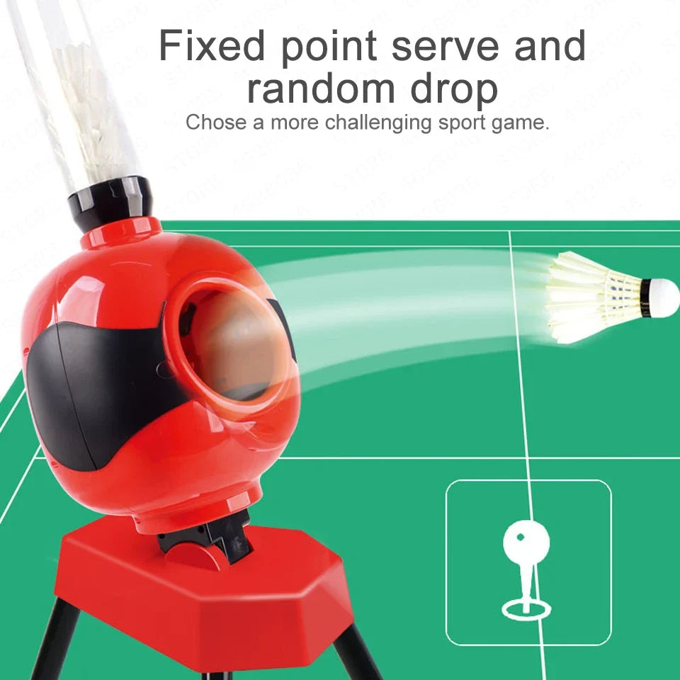 Máquina automática de servicio de bádminton Robot Regalo para adultos y niños Dispositivo portátil de entrenamiento de lanzamiento de bolas para exteriores e interiores para principiantes