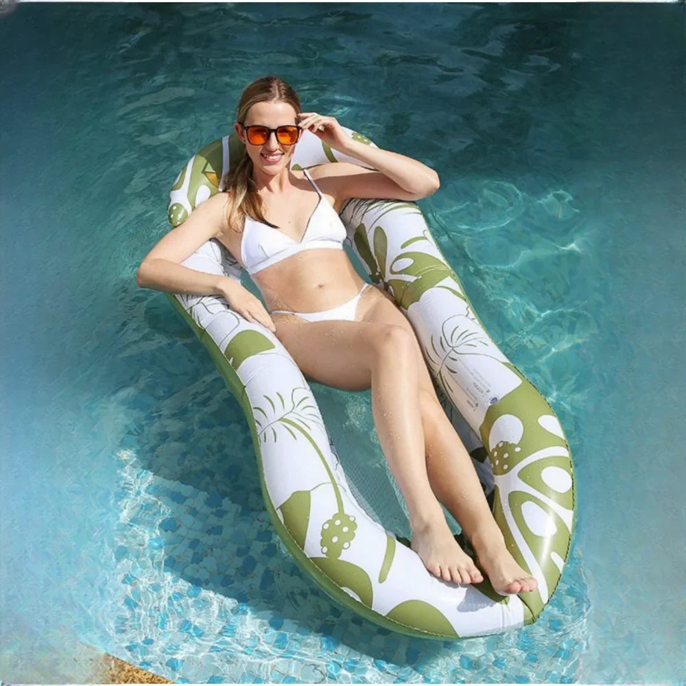 Colchoneta Inflable Flotante para Agua, Balsa Flotante para Piscina, Playa y Lago, Colchón Ultracómodo para Descansar