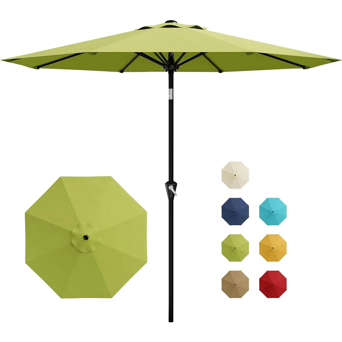 10FT Patio Umbrella Outdoor Table Market Umbrella With Crank Lift & Tilt Sunshade Waterproof For Garden Yard Pool Deck