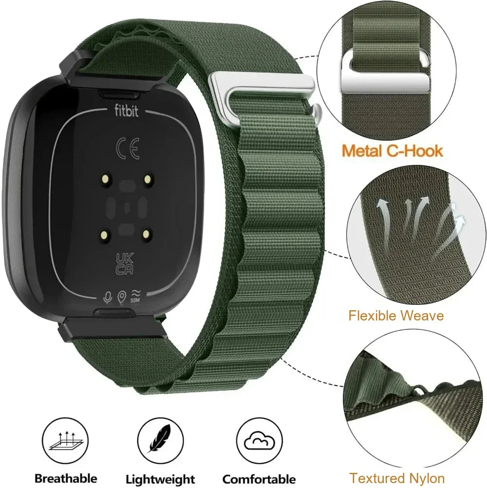 Fitbit Sense 1–2 / Versa 3–4 Alpine Nylon Loop Band