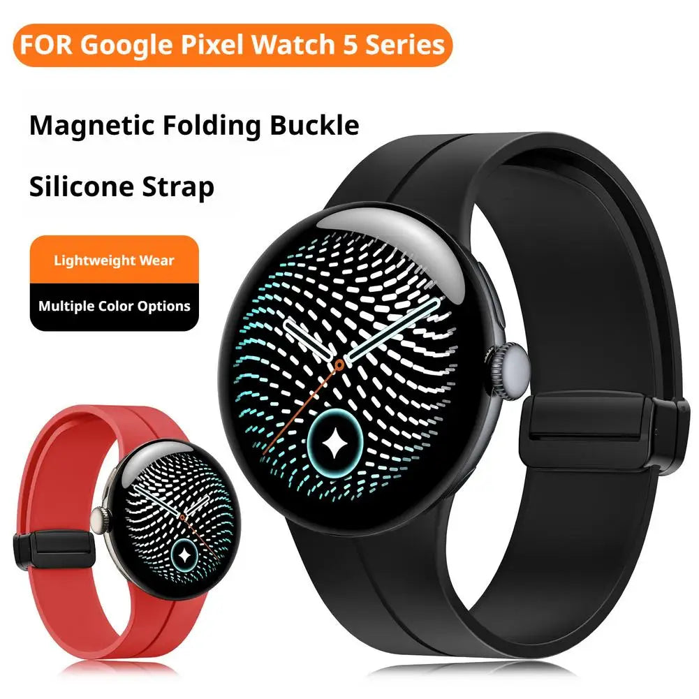Google Pixel Watch Magnetic Silicone Folding Buckle Band