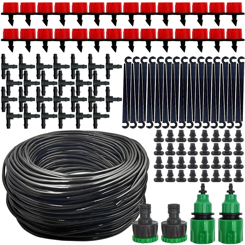 Sistema de riego por goteo micro portátil de 20 m Riego automático con goteros ajustables Kits de riego por nebulización Manguera de jardín