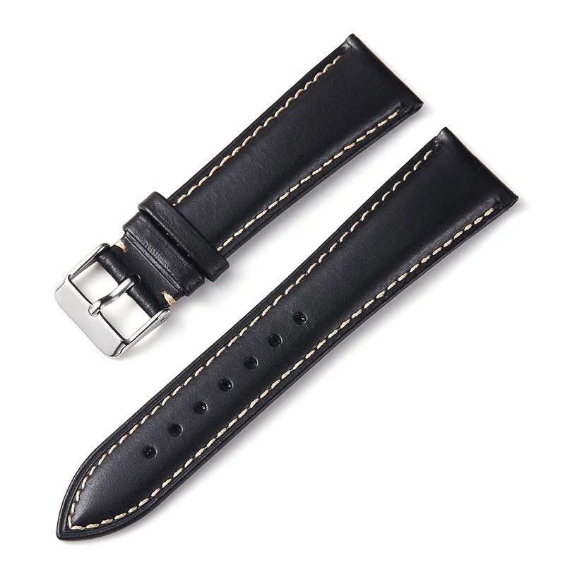 Polar Leather Watch Strap Vintage Oil Wax Cowhide With Pin Buckle, Unisex