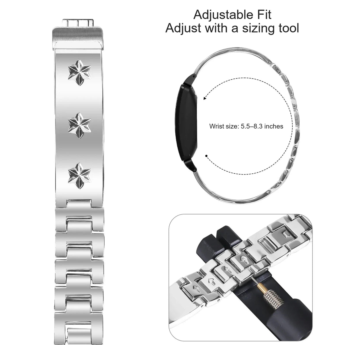 Fitbit Inspire & Ace Stainless Steel Star Bracelet