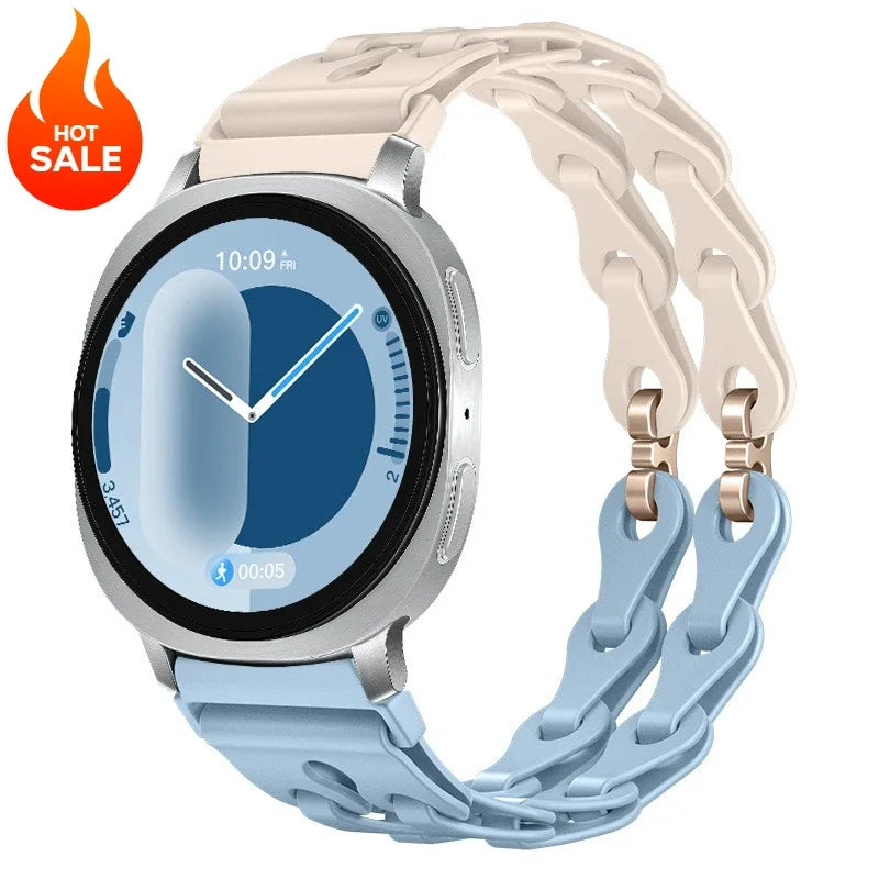 Samsung Galaxy Silicone Chain Watch Band – Watch8/Watch8 Classic/Watch9/Ultra/Ultra2 Multi
