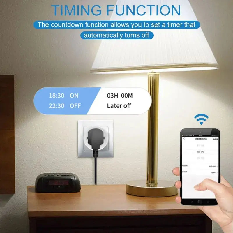 TUYA Smart Plug WiFi/Zigbee Socket EU 16A/20A With Power Monitor Timing Function Voice Control Works With Alexa GoogleHome