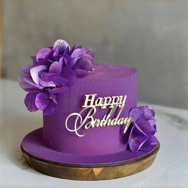 Side Acrylic Happy Birthday Cake Topper New Gold Silver Kids Party Cake Toppers Dessert Decorations Baby Shower Baking Supplies