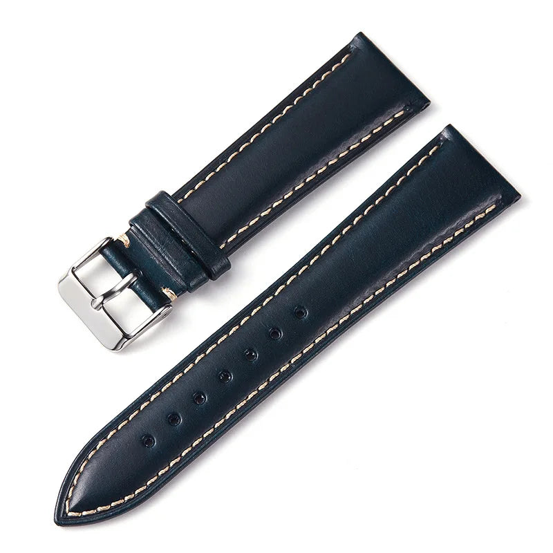 Polar Leather Watch Strap Vintage Oil Wax Cowhide With Pin Buckle, Unisex