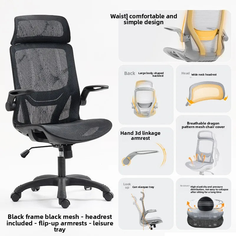 Silla ergonómica multifuncional, silla de conferencia para ordenador, silla de escritorio, aprendizaje, respaldo, silla para juegos