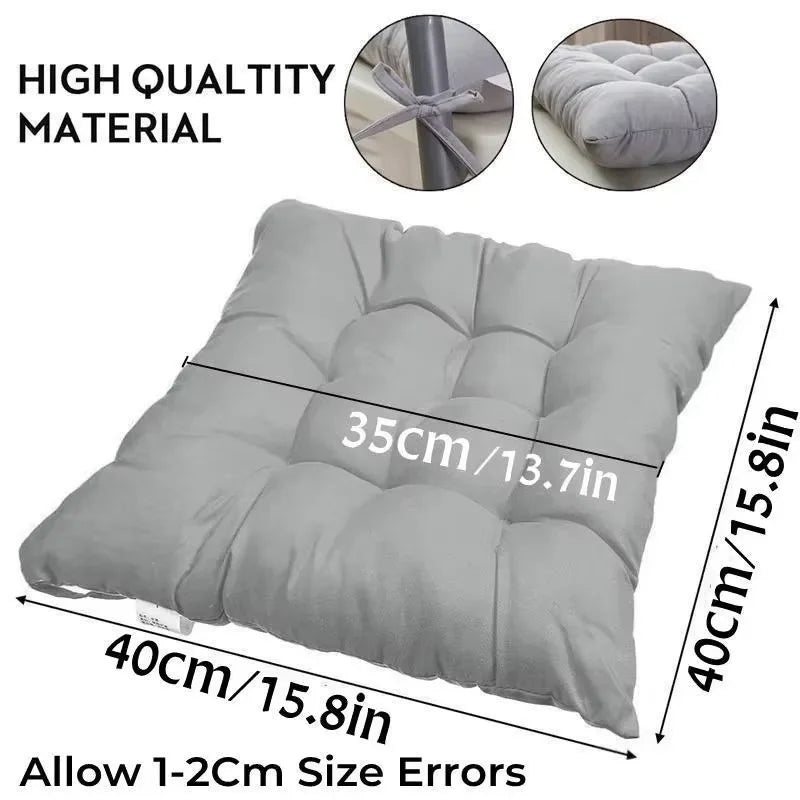 Cojín cuadrado de asiento de 40x40cm, cojines de interior con lazos, alfombrilla de silla suave, cómoda y antideslizante para escritorio de oficina YY098