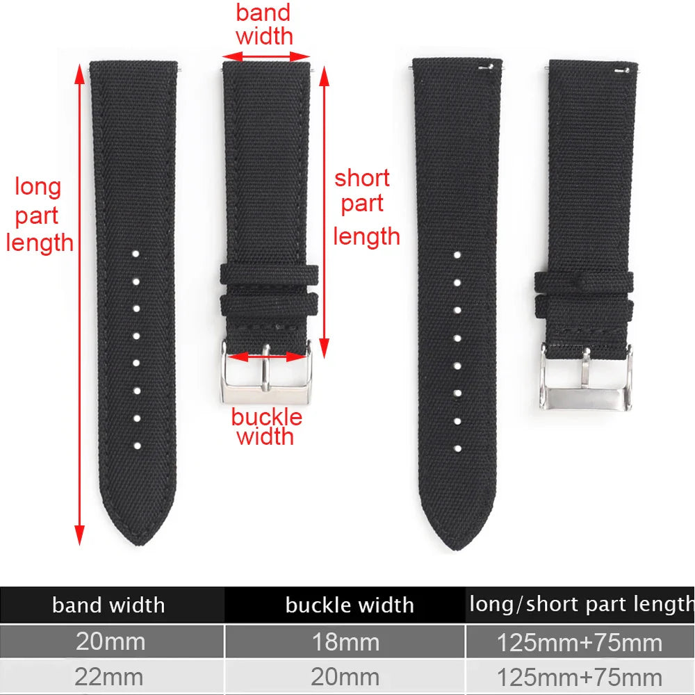COROS Nylon Sailcloth Watch Bands - Quick Release Strap Waterproof Sport