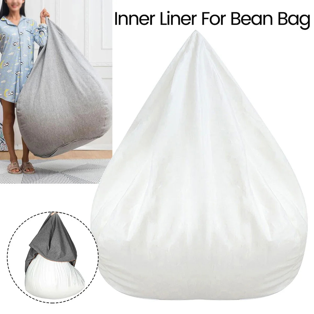 Sofá Interior de Repuesto Sin Relleno Lavable Extraíble Sofá Perezoso Forro Interior para Puf, Sofá de Salón, Sillón, Otomana, Puf, Diván