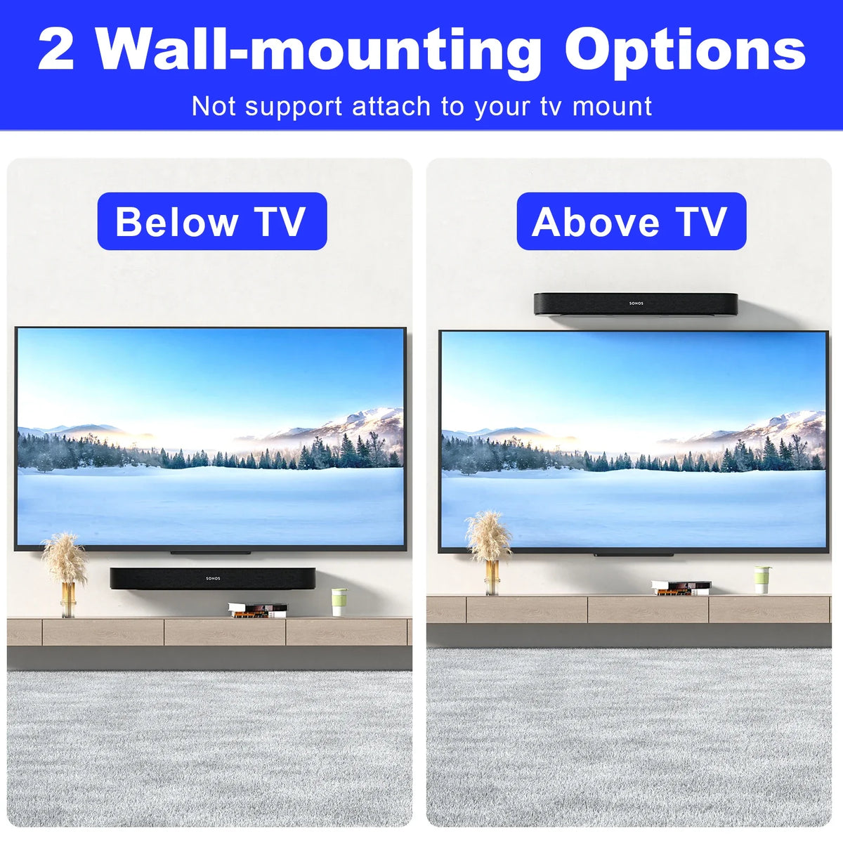 Soundbar Wall Mount Bracket for Sonos Beam Soundbar Compatible with Sonos Beam Gen1 & Gen2 Soundbar Speaker Wall Holder