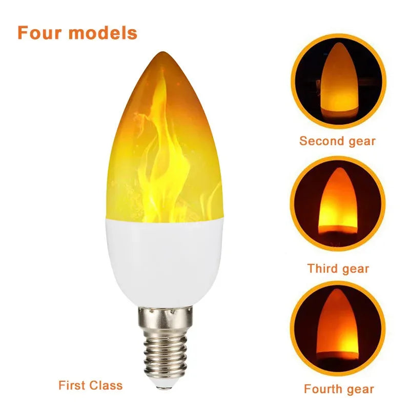 2 bombillas LED de llama simulada E14 de 9W AC85-265V, luces para el hogar, accesorios electrónicos, bombillas de efecto de luz de llama, lámpara