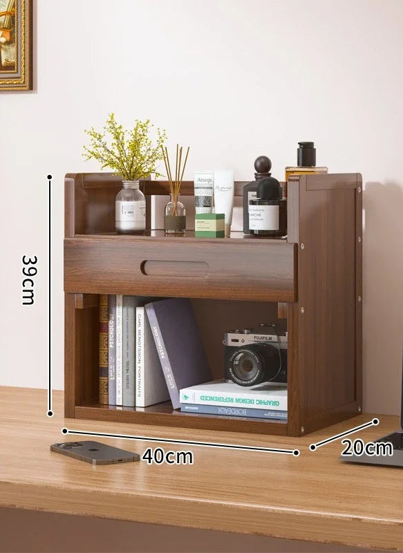 Household Goods Simple Desktop Bookshelf Dormitory Multi-layer Storage Rack Home Student DeskSolid Wood With Extraction Rack