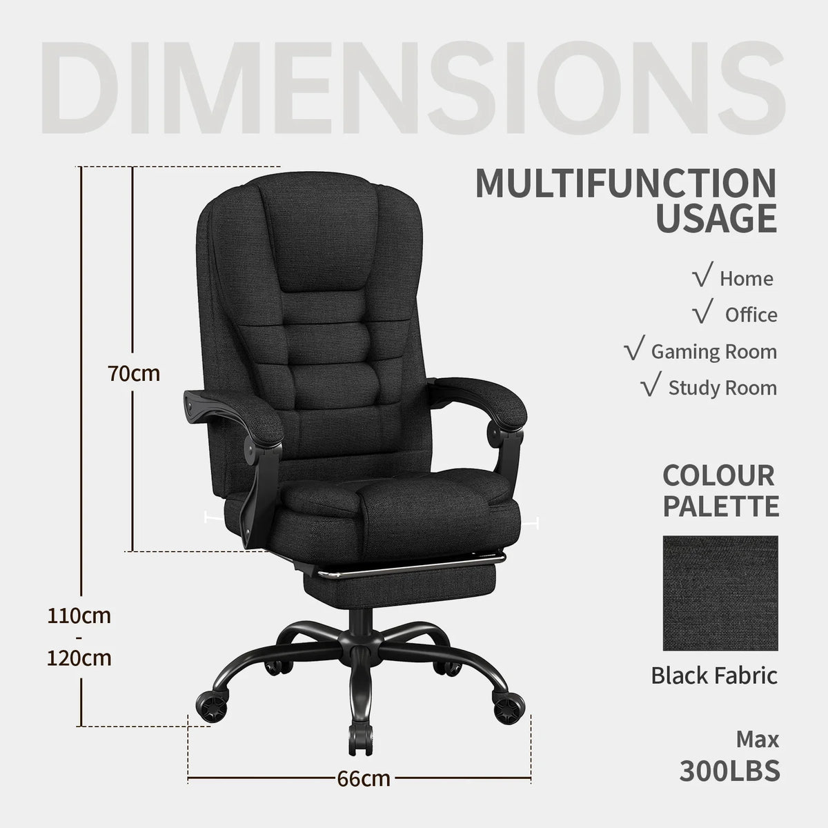 Silla ergonómica de oficina ejecutiva - Silla de respaldo alto con reposacabezas y soporte lumbar, silla premium para oficina en casa - Altura ajustable