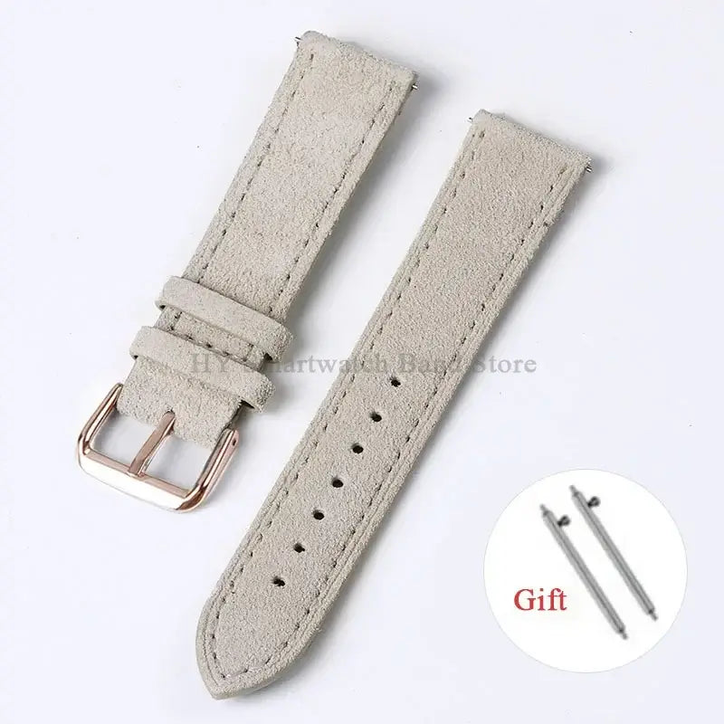 Amazfit Leather Watch Strap Vintage Suede Quick Release - Handmade Stitching