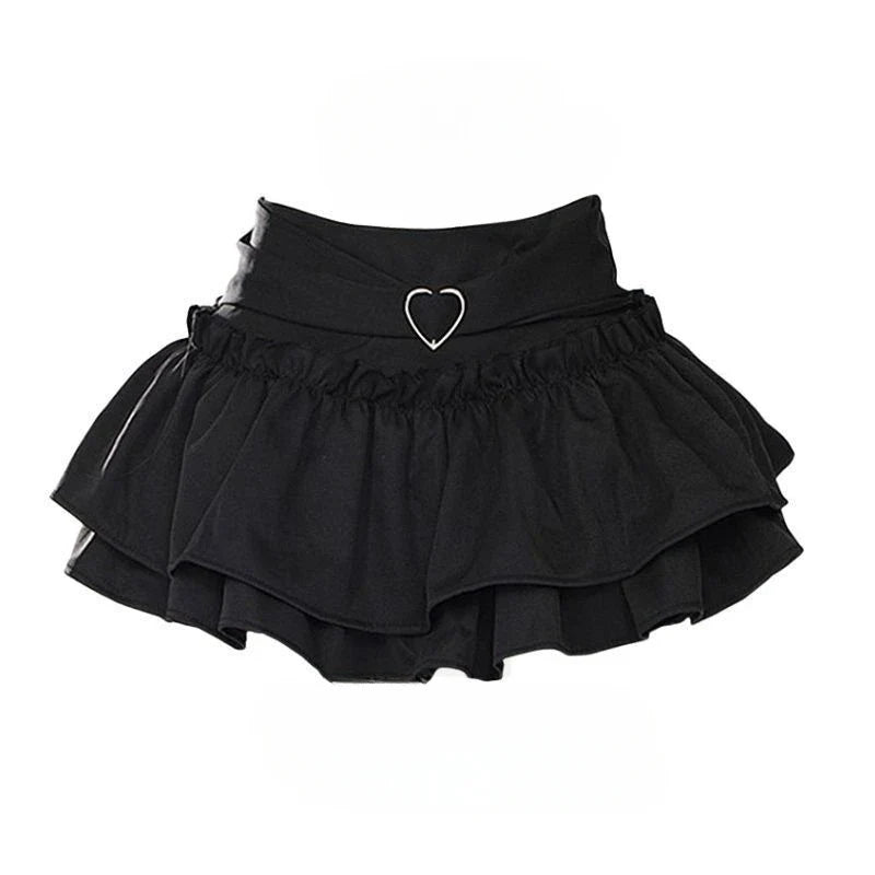Puffy Cake Skirts Women Ruffles Chic Popular Sweet Spicy Girls Gothic All-match Korean Fashion Streetwear Summer  Y2k