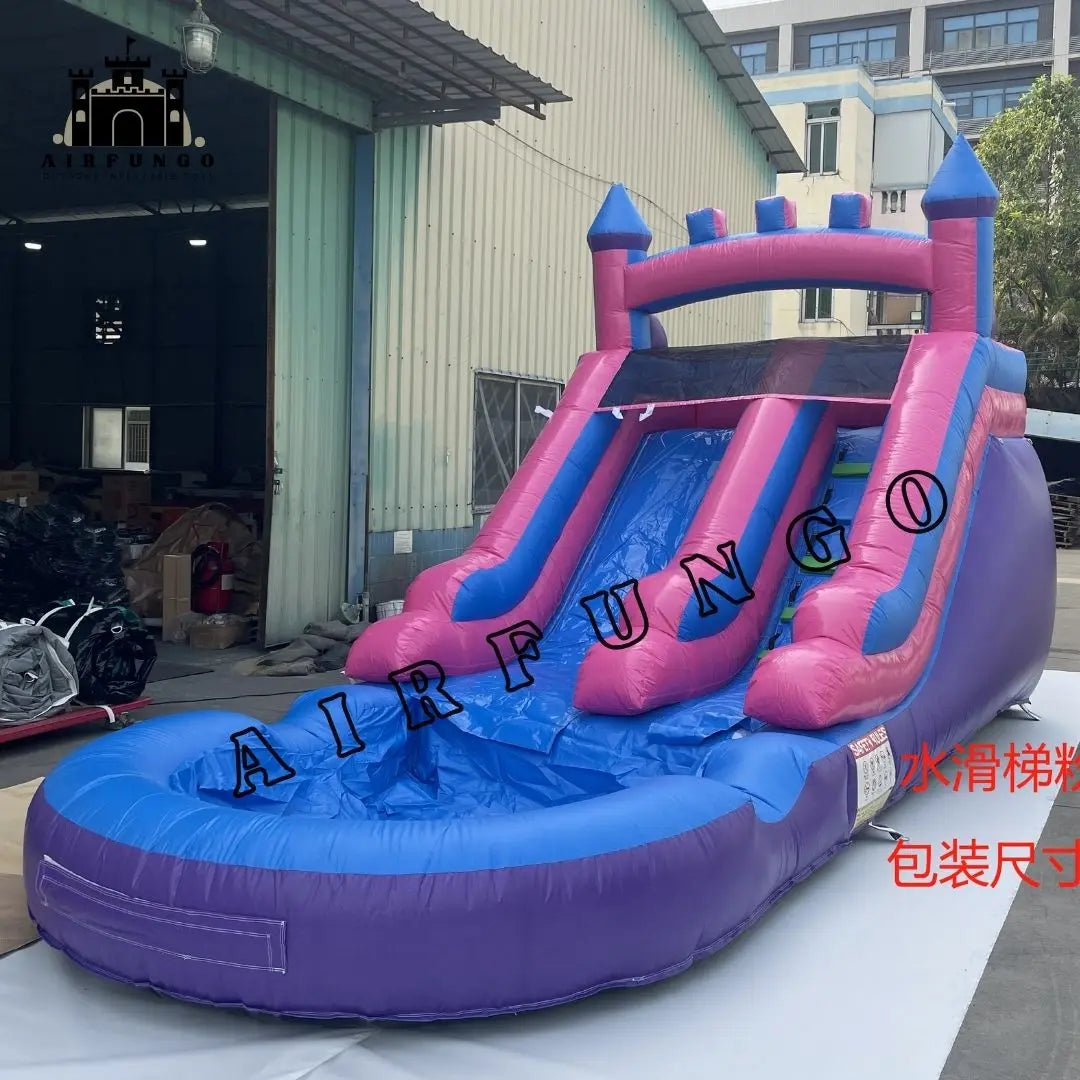 Tobogán Acuático Hinchable de Grado Comercial con Piscina de Salpicaduras, Castillo Hinchable para Adultos y Niños, Incluye Soplador, Personalizable