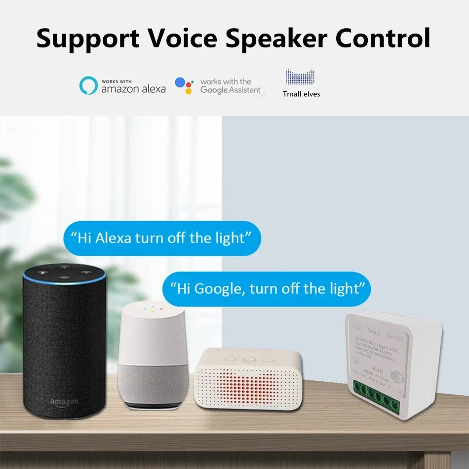 16A Mini Breaker Voice Control for Homekit Siri Alexa Google Alice Tuya Smart Home WiFi Smart Switch with Power Monitor