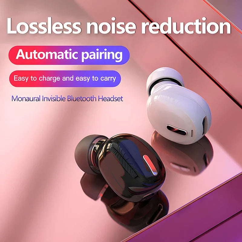 Single Ear Bluetooth Headset – Wireless Mono Earpiece with Mic, Bluetooth 5.0, Waterproof Sports Earphone for Hands-Free Calls