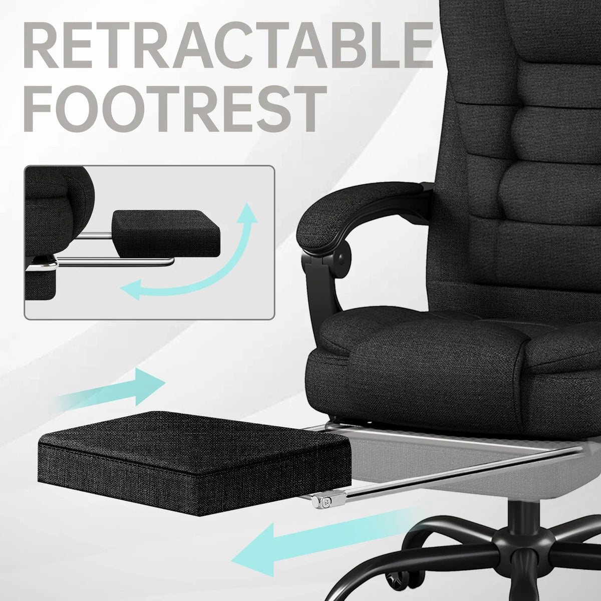 Silla ergonómica de oficina ejecutiva - Silla de respaldo alto con reposacabezas y soporte lumbar, silla premium para oficina en casa - Altura ajustable