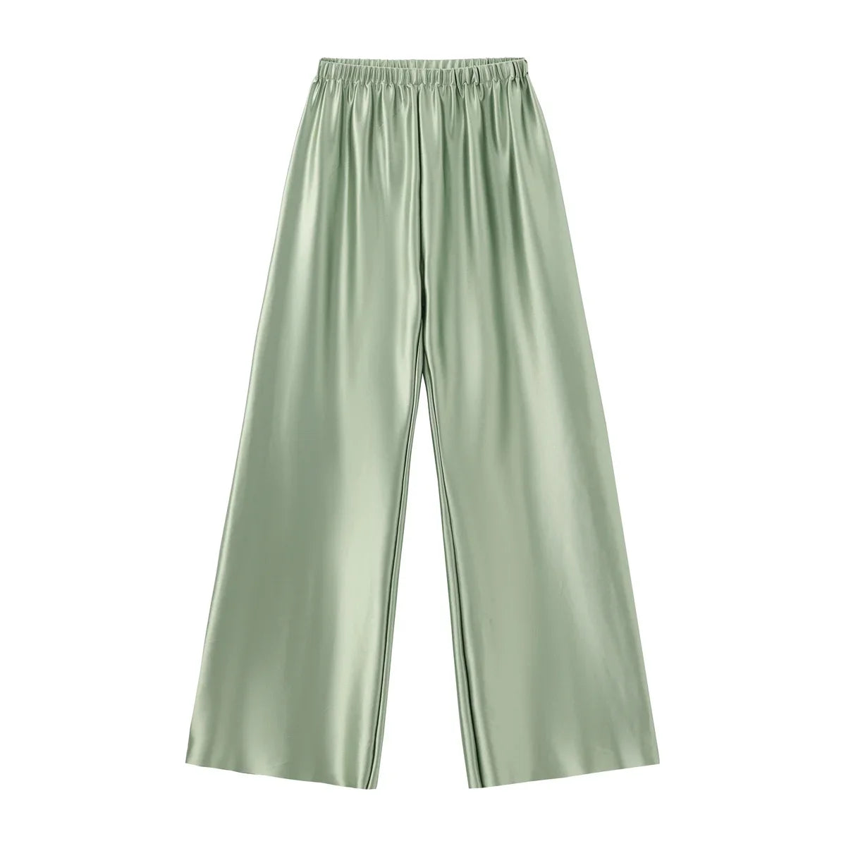 Satin Wide Leg Pants Long Floor Casual Pants Women's Summer