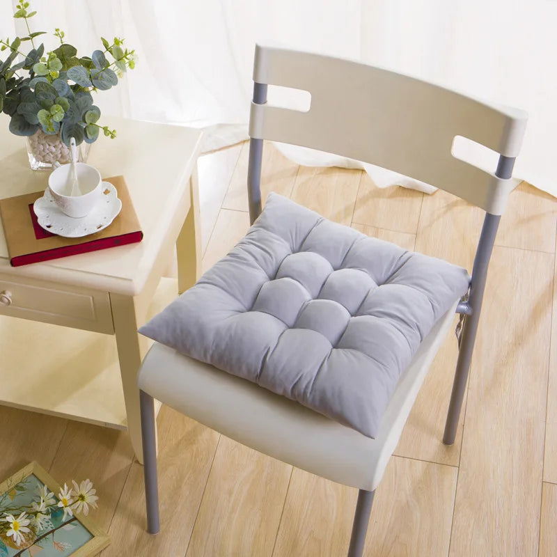 Cojín cuadrado de asiento de 40x40cm, cojines de interior con lazos, alfombrilla de silla suave, cómoda y antideslizante para escritorio de oficina YY098
