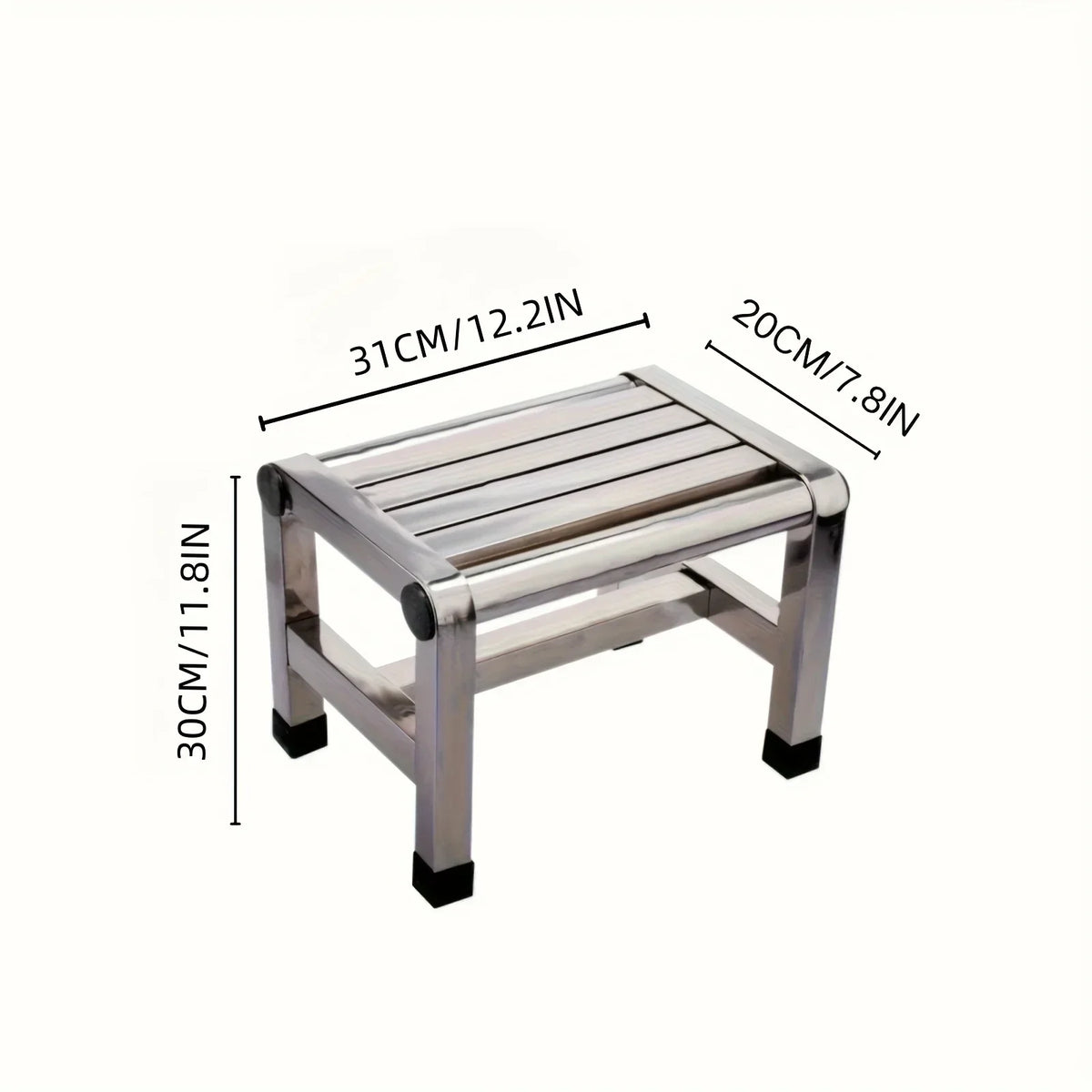 Taburete multifuncional de acero inoxidable - Taburete duradero, grueso y resistente, ideal para sala de estar, baño, cocina, pasillos