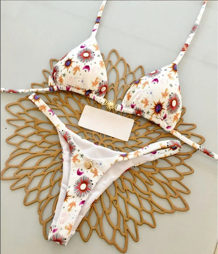 New Bikini Women Swimsuit Beach Vacation Swimwear Leopard Printed Sexy Bikini Set Beachwear Swimsuit Thong Bathing Suit Biquinis