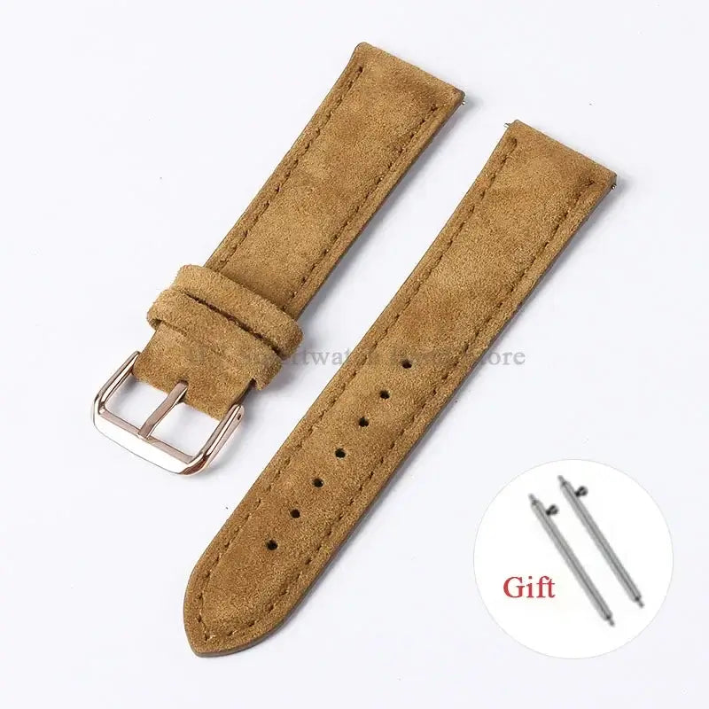 Amazfit Leather Watch Strap Vintage Suede Quick Release - Handmade Stitching