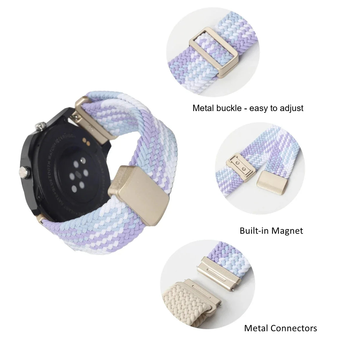 Garmin Braided Nylon Smartwatch Band - Magnetic Strap