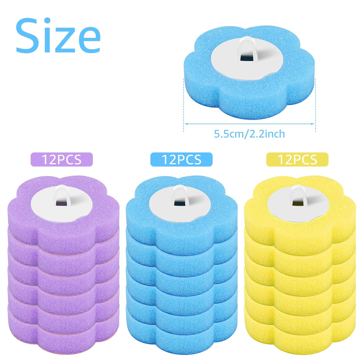 18-36Pcs Disposable Toilet Brush with Extended Handle Bathroom Toilet Brush Holder Cleaning Kit Replacement Head 360° Deep Clean