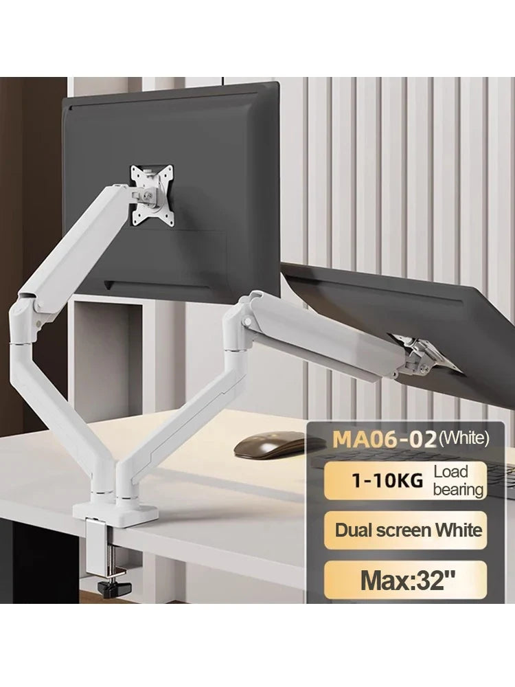 Dual Monitor up to 32 inches and 19.8 lbs per Screen Mechanical Arm Desk Mount VESA 100x100mm Height Adjustable Monitor Stand