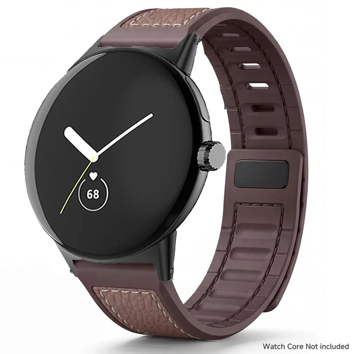 Google Pixel Watch 45mm Magnetic Litchi Leather Band