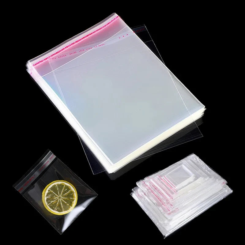 Bolsa de embalaje resellable para joyas, accesorios, dulces, OPP, autoadhesiva, transparente, para regalo o galletas