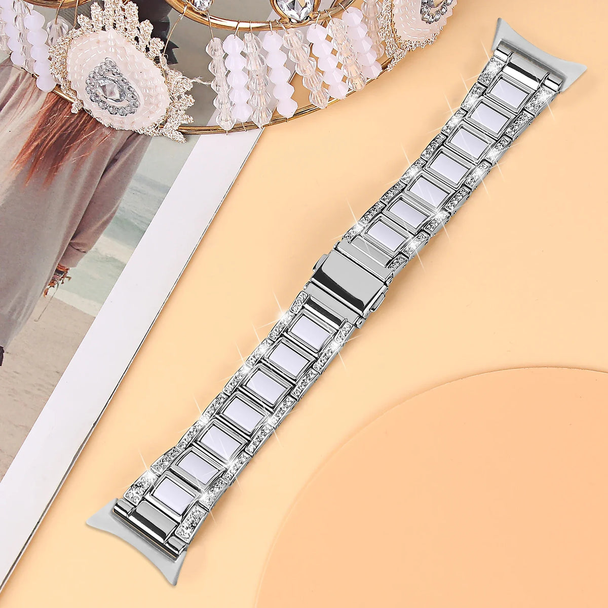 Google Pixel Watch 41mm Diamond Zinc Alloy Bracelet Band
