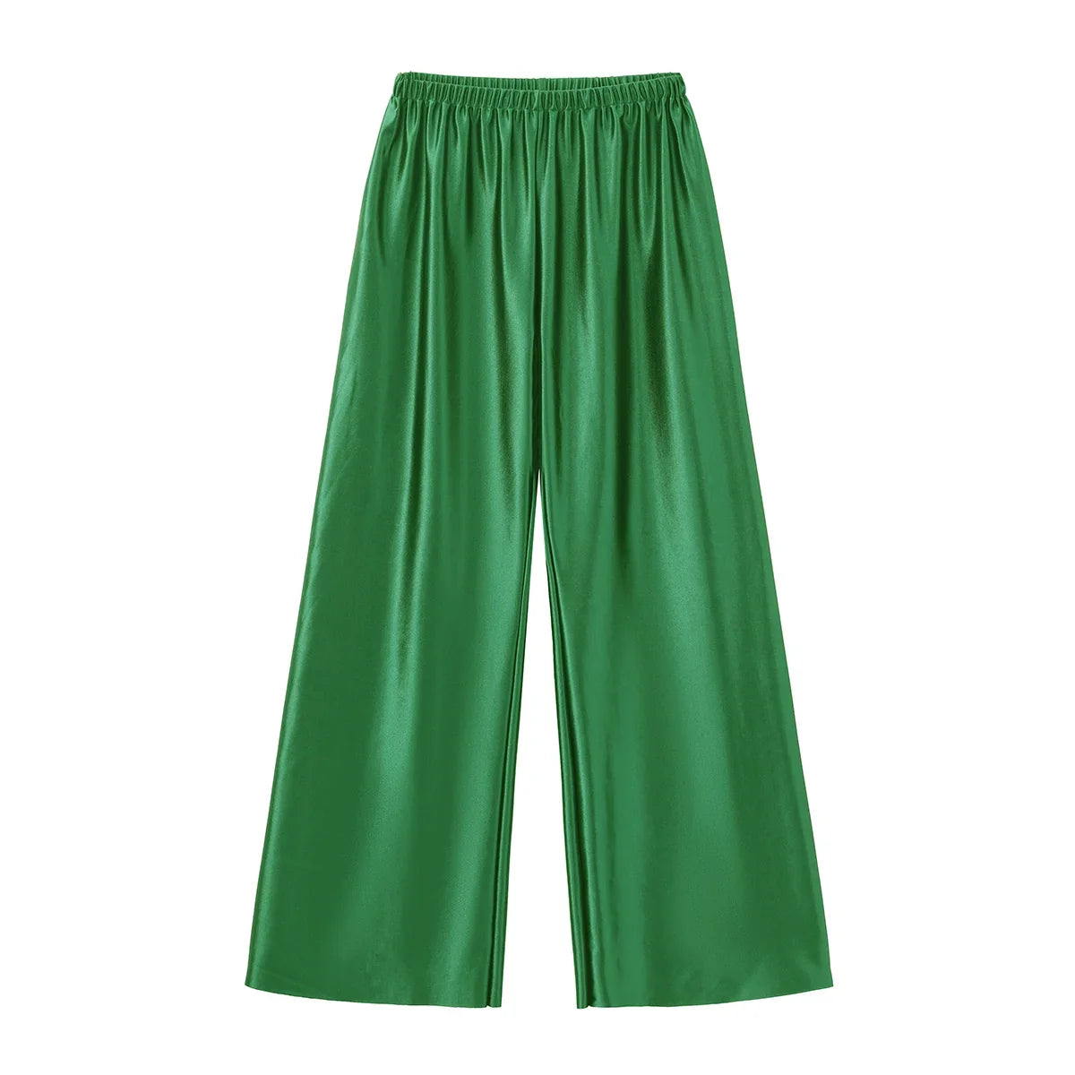 Satin Wide Leg Pants Long Floor Casual Pants Women's Summer