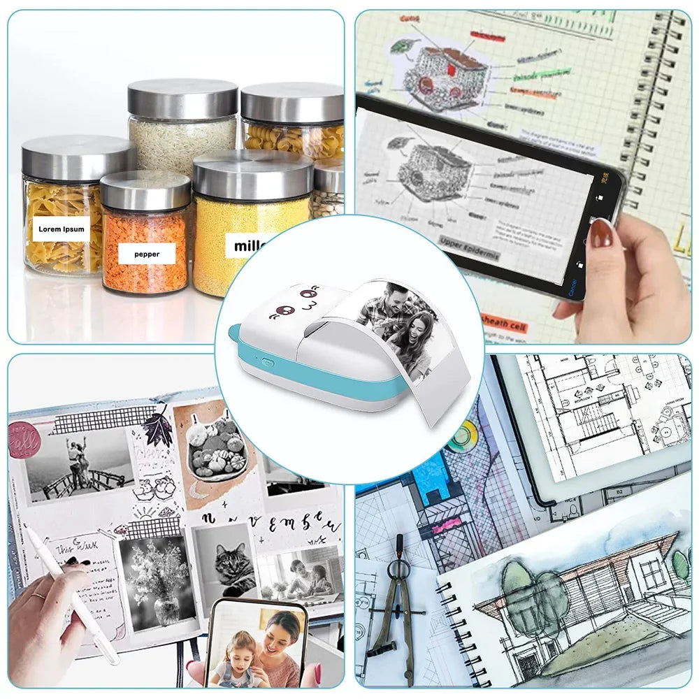 Mini Bluetooth Label Printer – Portable Wireless Thermal Sticker Printer