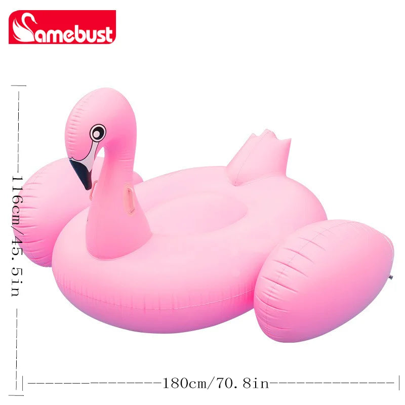 Camebust Inflatable Flamingo Tube Water Floating, Rose Fire Bird Swimming Pool Float, Fun Beach Float, Swimming Party Deco