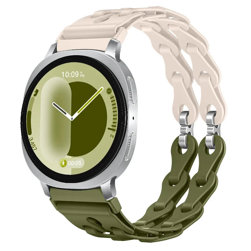 Samsung Galaxy Silicone Chain Watch Band – Watch8/Watch8 Classic/Watch9/Ultra/Ultra2 Multi