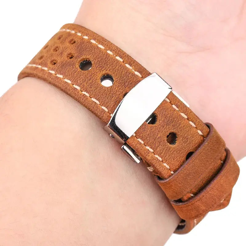 Samsung Galaxy Watch Leather Band Breathable Stylish Design