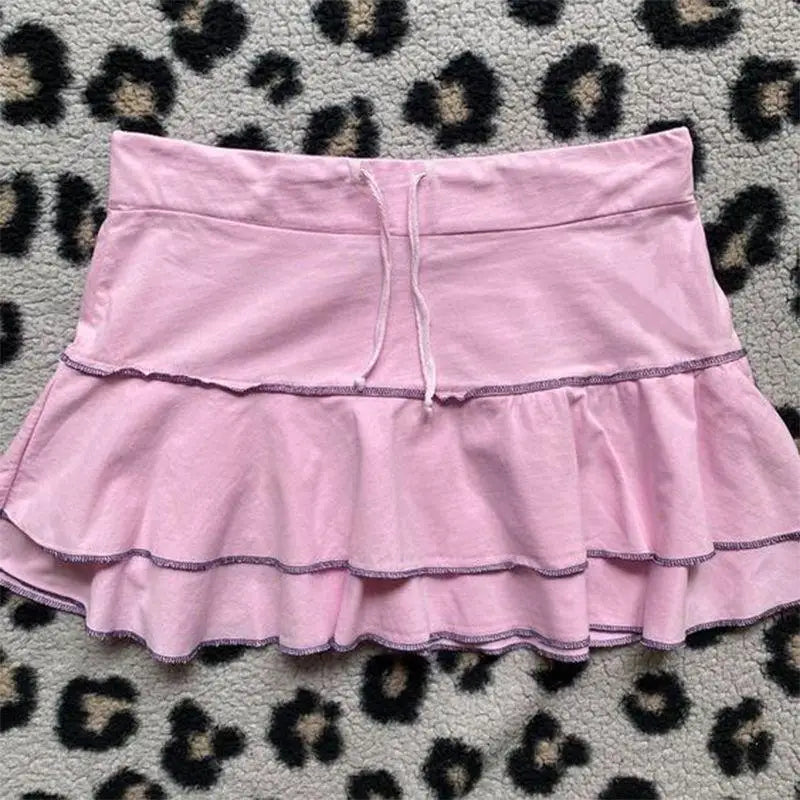 Women's Skirt Fashion Streetwear Pink Polka Dot Pattern Sports Casual Style vintage Y2K Emo Girls Sweet Harajuku Cute Slim Skirt