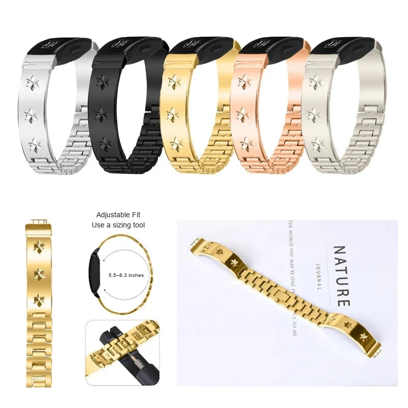Fitbit Inspire & Ace Stainless Steel Star Bracelet