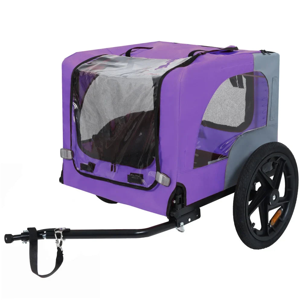 Remolque para bicicleta para perros, carro para mascotas, plegado fácil, ruedas de liberación rápida, suelo antideslizante, correa interna, para mascotas pequeñas y medianas