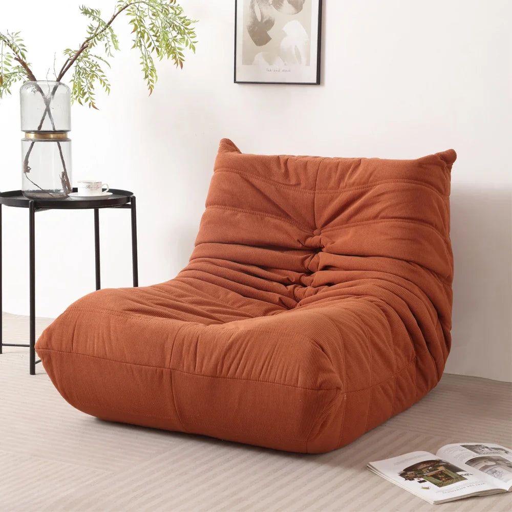 Corduroy Lazy Sofa - All Sponge Filled Floor Sofa, No-Legs Design for Living Room Bedroom